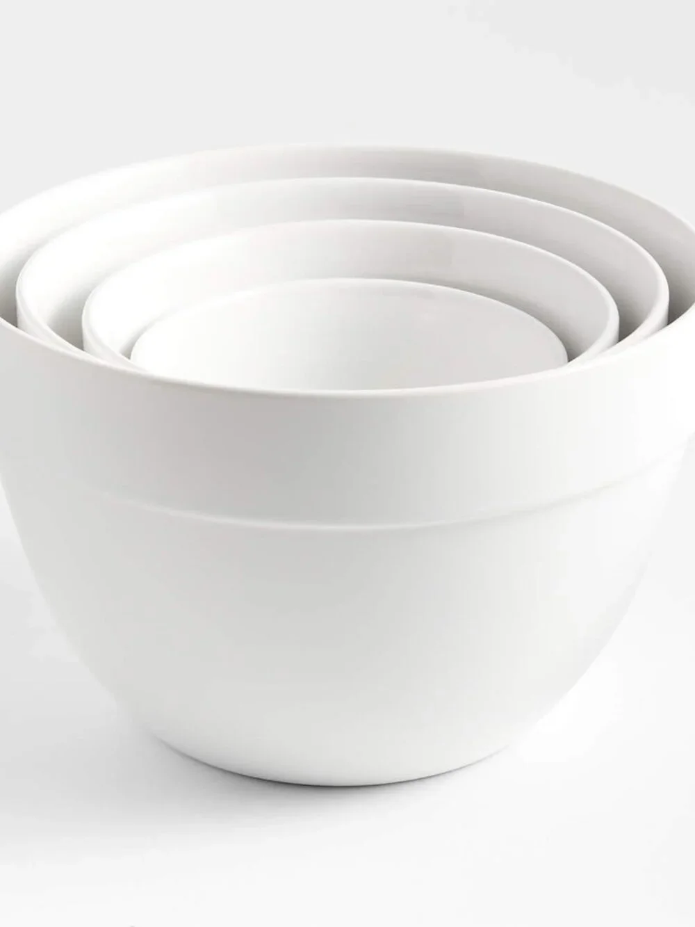 Aspen White Rimmed Ceramic Mixing and Heat-resistant Serving Bowls, Set of 5